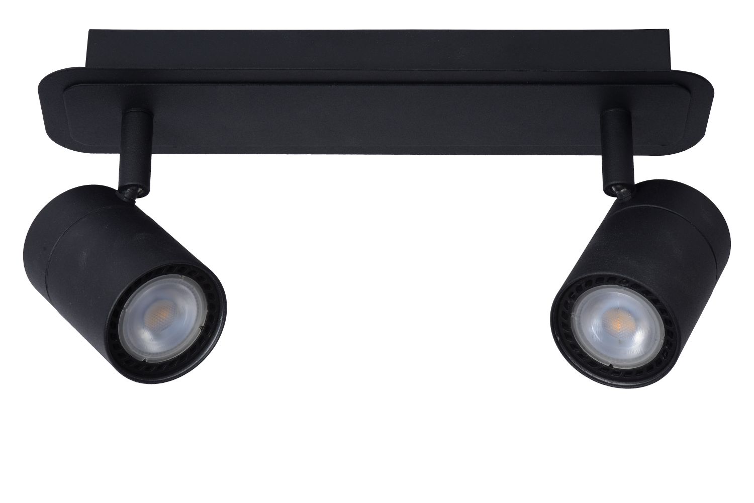 LENNERT - Plafondspot Badkamer - LED Dimb. - GU10 - 2x5W 3000K - IP44 - Zwart