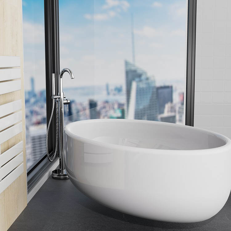 Badkraan Charlotte vrijstaand chroom