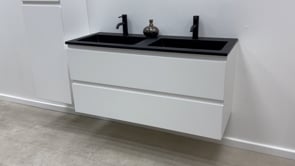 Badkamermeubel Tibo wit met enkele wastafel mat wit 120cm