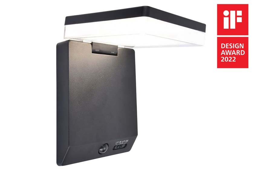 Applique murale extérieur - noir - H15cm - LED - 1x8W - 4000K - IP44 - détecteur de mouvement