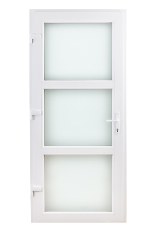 Buitendeur pvc wit/wit 3delig  mat L MW