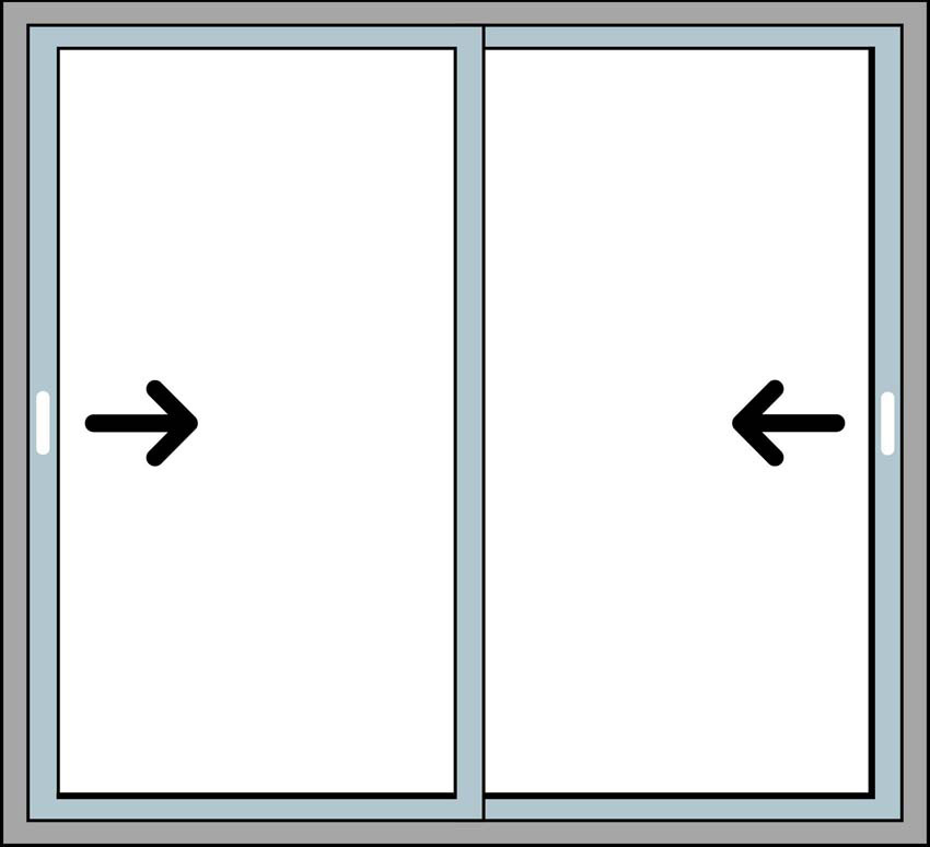 Schuifraam dubbel PVC zwart/zw B2250XH2100mm