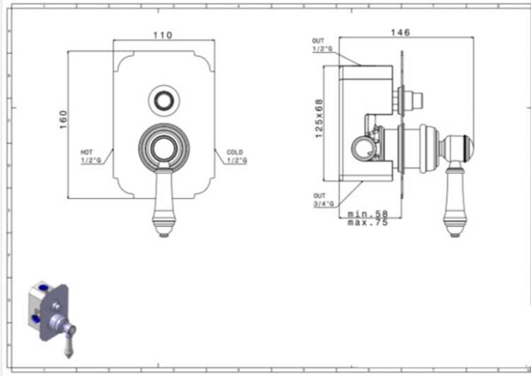 Douchekraan Traditional De Luxe inbouw chroom