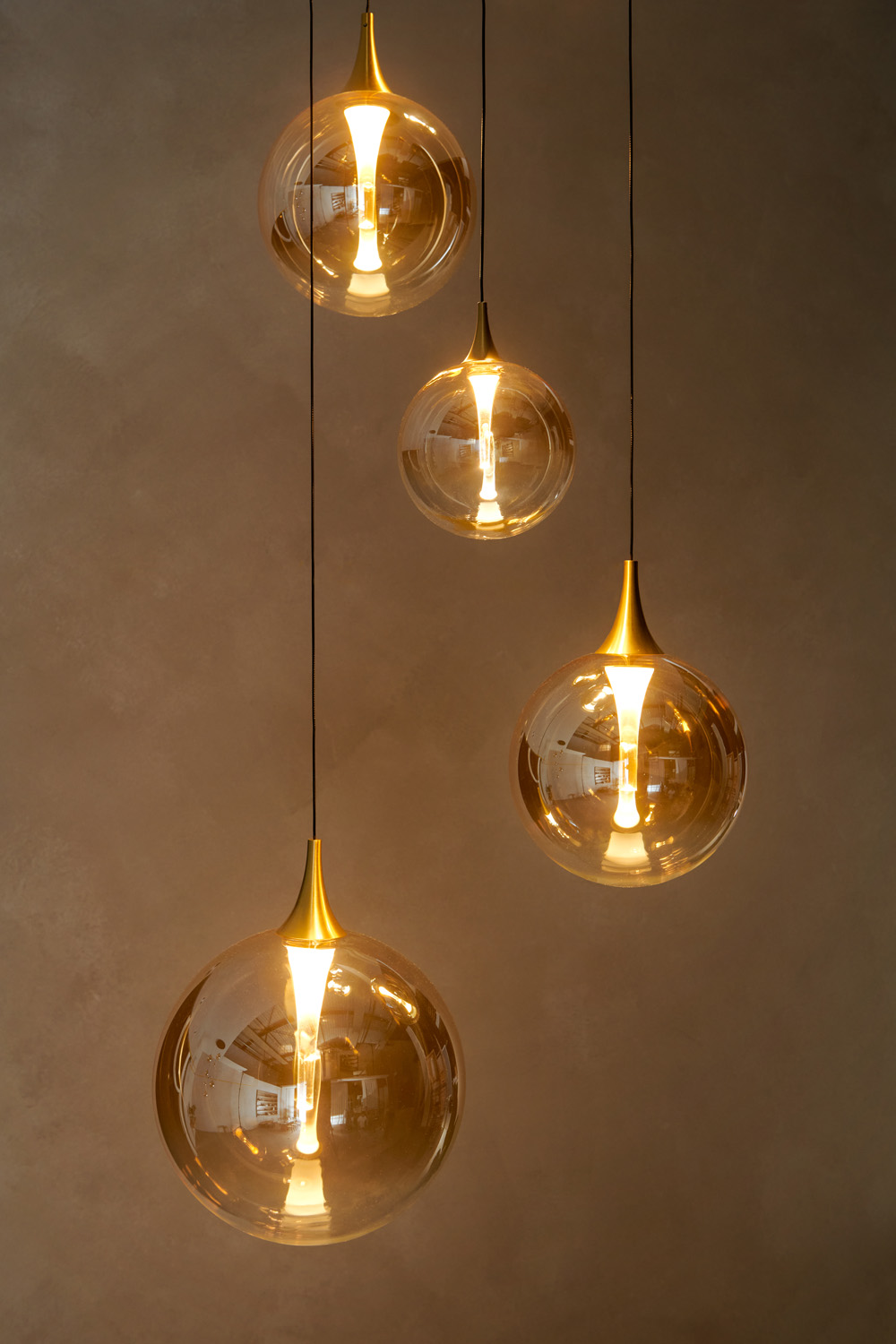 Lucide Premium Gisela - Hanglamp - Ø57cm - LED Dimb. - 2700K - Met vervangbare LED-module - Amber