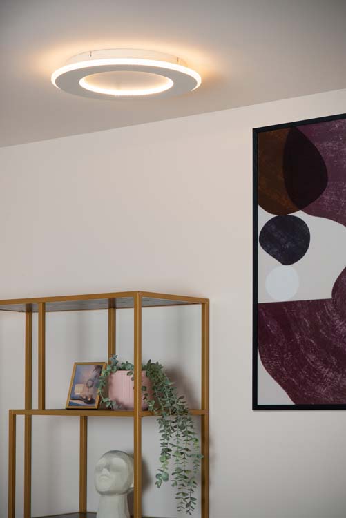 Lucide AXELLE - Plafonnier - Ø 39,6 cm - LED Dim. - 1x24W 2700K - 3 StepDim - Blanc