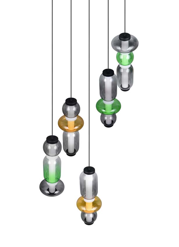 Suspension - Transparant - Ø15,5cm - Dimmable - LED - 5x8W - 2300-4000K