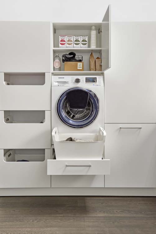 Wasmachinekast wit - op maat Wasmachinekast wit - op maat