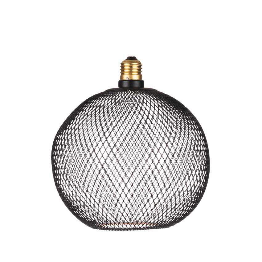 Lampe LED floating Cage - E27 - noir - Ø18cm - dimmable - 5W - 320lm - 2200K - globe
