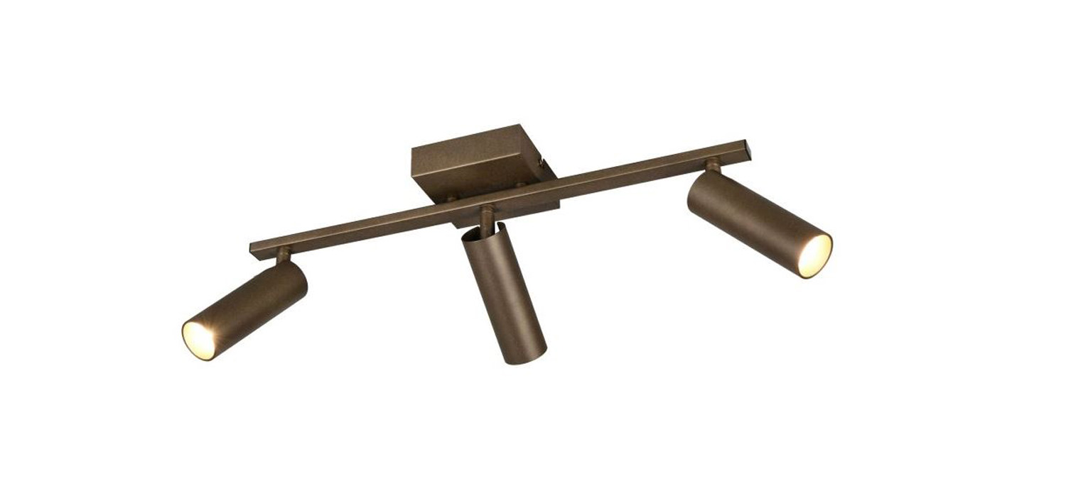 Opbouwspot - brons - 46x15x17cm - dimbaar - 3xGU10 max. 5W