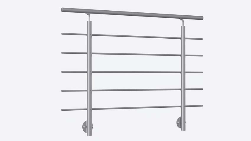 Kit garde-corps Grode aluminium argent 150cm fixation latérale