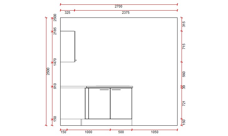 Blokkeuken 11 premium - 246x165cm - zonder toestellen