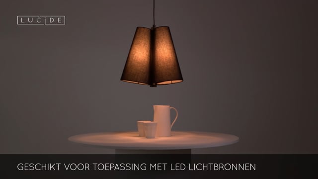 Lucide GREGORY - Hanglamp - Ø 34,3 cm - 3xE27 - Zwart