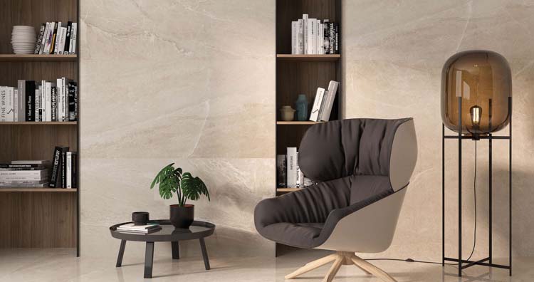 Carrelage de sol et mural Avalon imitation marbre mat ivoire 60x120cm