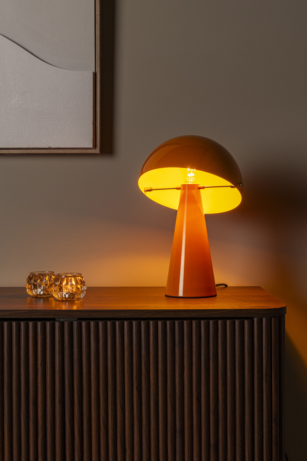 Lampe de table - Ø23cm - 1XE27 - Orange