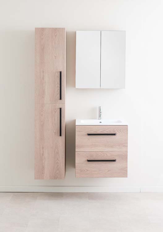 Badmeubel Bison eik 600 mm wastafel mat