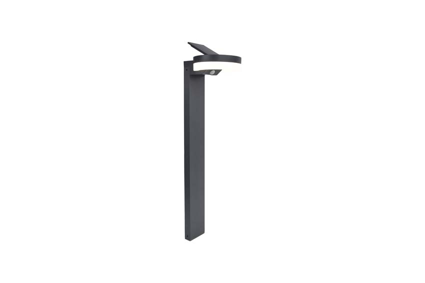 Lantaarnpaal Astra Solar - grijs - dimbaar - 12W - 4000K - IP54 - met bewegingssensor