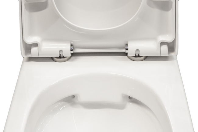 Toilette suspendue Gary sans rebord blanche raccourcie