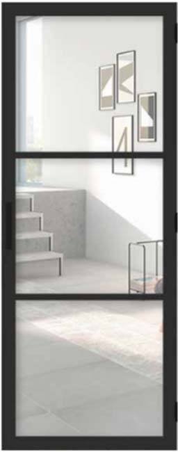 Bloc-porte 83cm steel look feeling black 3R verre clair 201.5cm