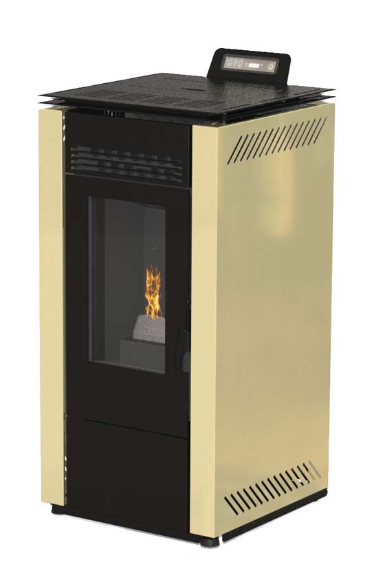 Poêle à granulés Modèle 8 - 7,9kW - 160m³ - crème - 44x48x94cm