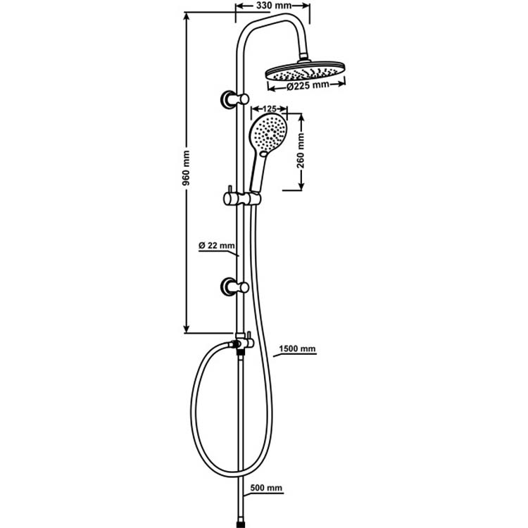 Doucheset Cedric mat zwart