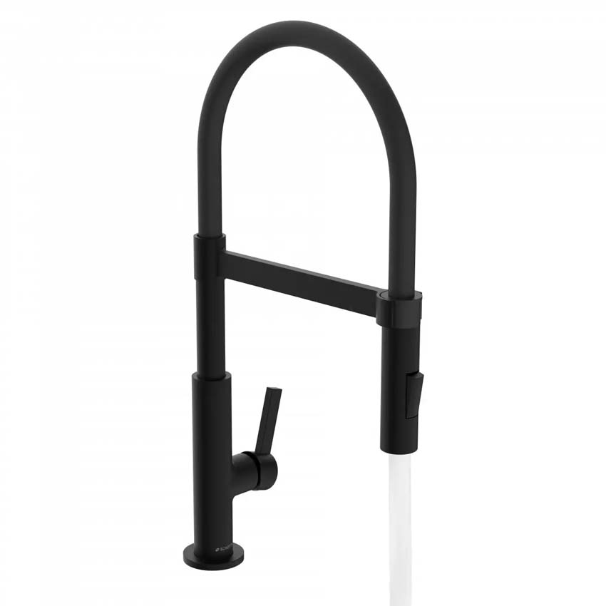 Robinet de cuisine Fien noir mat avec bec extractible