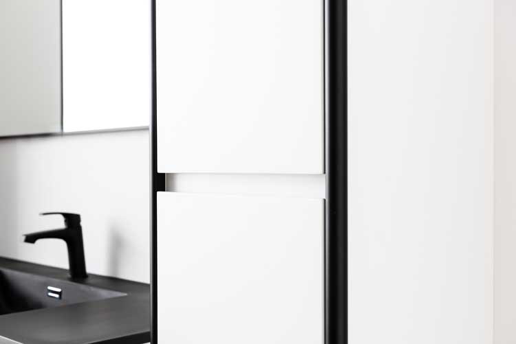 Kolomkast Tako mat wit/zwart hangend 160x35x35cm