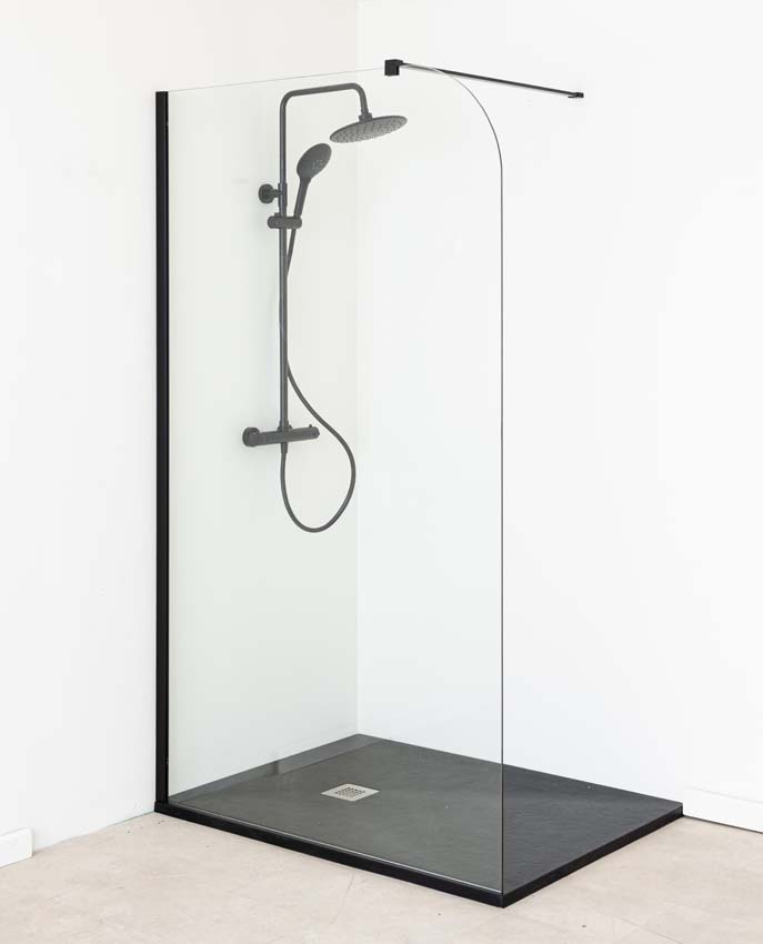 Douchewand Avery afgerond 117x200cm