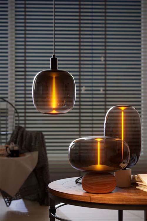 Lampe led XXL gris 120 lumen 1800K dimmable H 37 cm