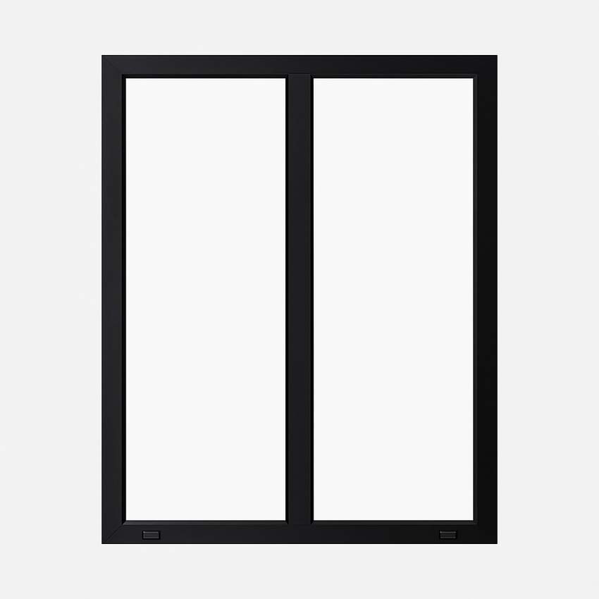 Châssis fixe+imposte G atérale pvc Deceuninck Elegant Inf. noir/noir