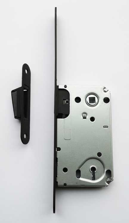 Serrure magnétique noir invisible flat + clé panneton