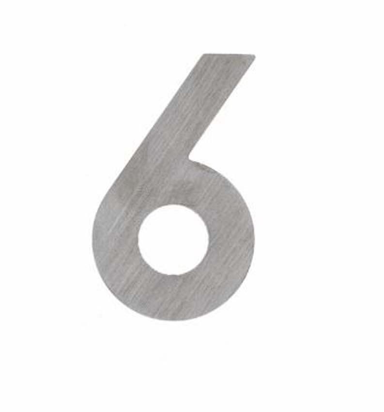 Numéro de maison pro 6 inox plus 5 cm autocollant