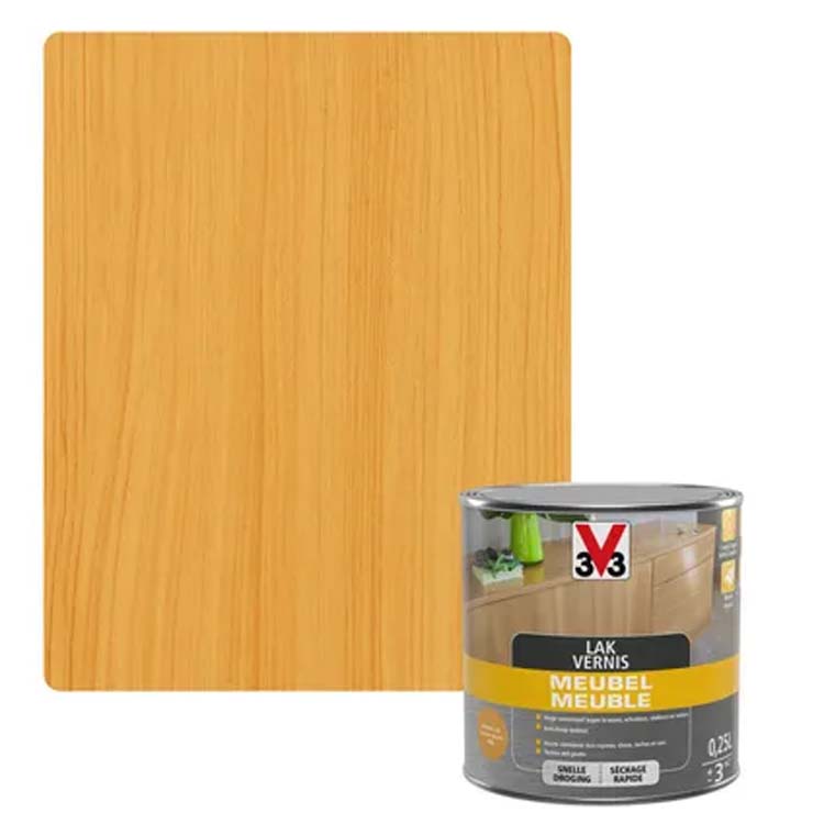 V33 laque pour meuble chêne moyen mat 0,25l