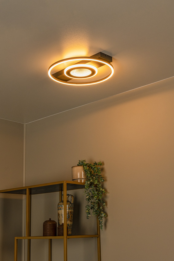 Lucide Essential Marcia - Plafonnier - LED 3 StepDim - 1x32W - 2700K - Noir