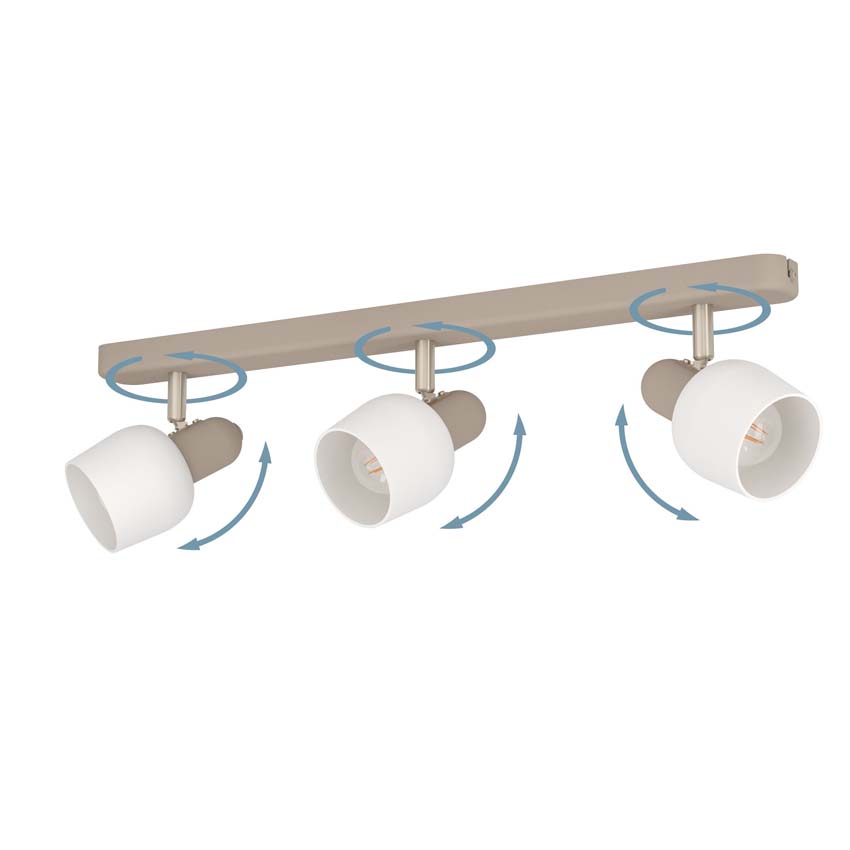 Spot en saillie - Sable - 52x12,5x15cm - Dimmable - E14 - 3x40W