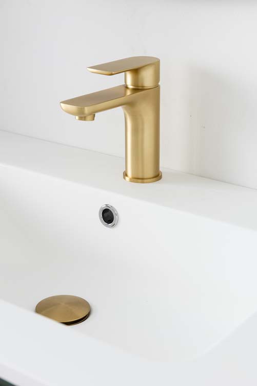 Meuble de salle de bains Dotan eucalyptus vert avec lavabo simple blanc mat 120cm