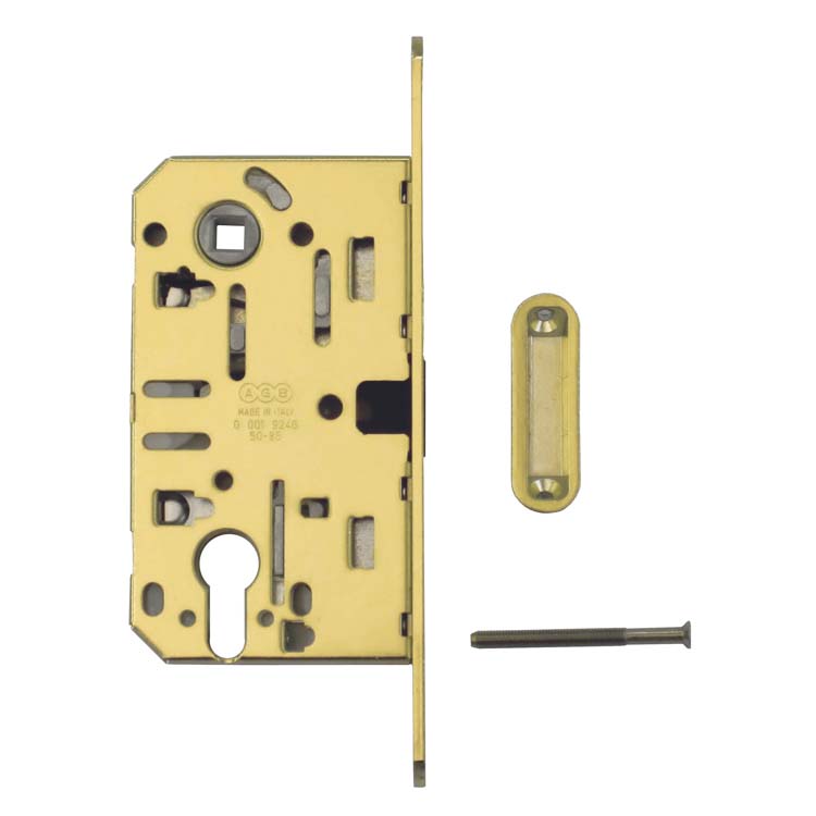serrure aimant AGB 18mm plaque frontale tête cylindre 85mm