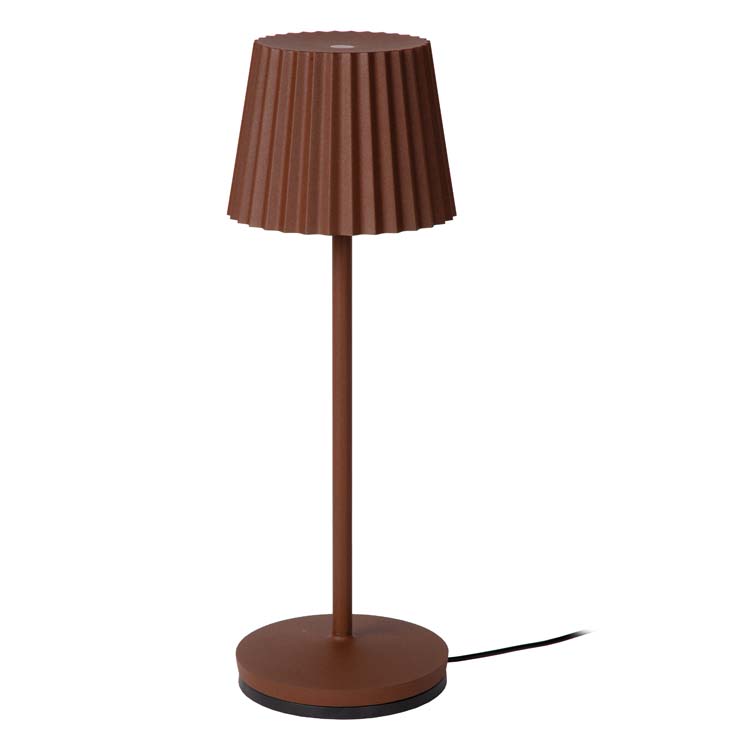 JUSTINE - Tafellamp Buiten - LED Dimb. - 1x2W 2700K - IP54 - 3 StepDim - Roest bruin