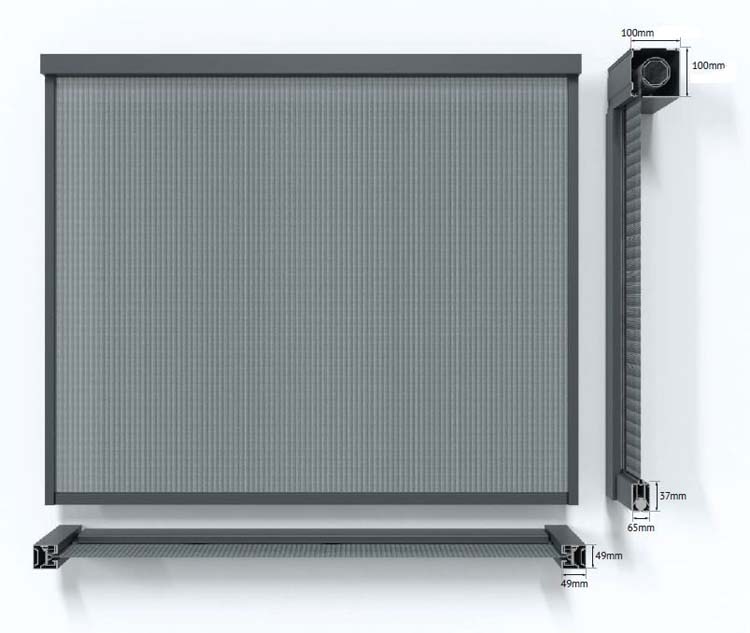 Screen Zip anthracite pour pergola Solis B400xH240cm