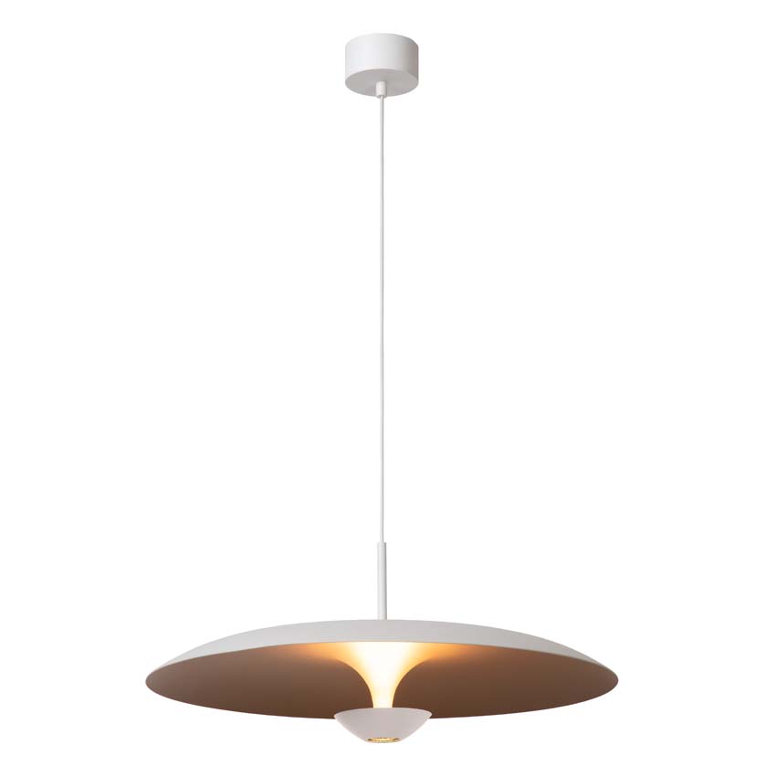 Lucide Premium Kenneth - Suspension - Ø60cm - LED dimmable - 1x16W 2700K - Blanc