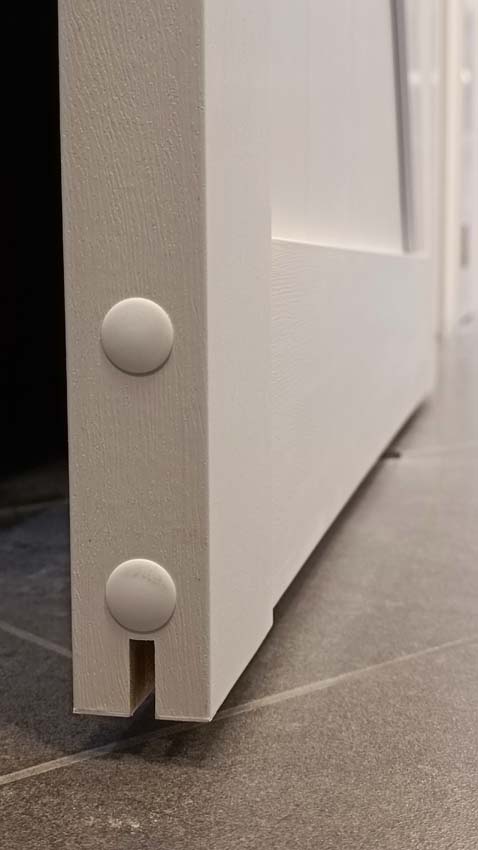 Schuifdeur Barn Tito wit + zwarte rail robust 914 x 2134mm