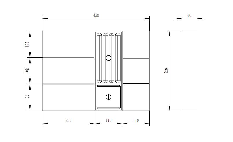 Lade organizer set universeel grijs