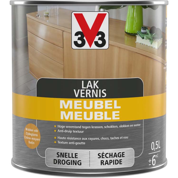 V33 meubellak midden eik zijdeglans 0,5L