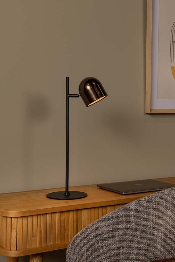 Lucide SKANSKA RECH - Oplaadbare Bureaulamp Binnen/Buiten - Accu/Batterij - LED Dimb. - CCT - 1x3W 3000K/6000K - IP44 - Koffie
