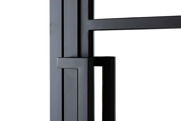 Porte intérieure double en acier Tara noir 2x6V poussant à droite sur mesure