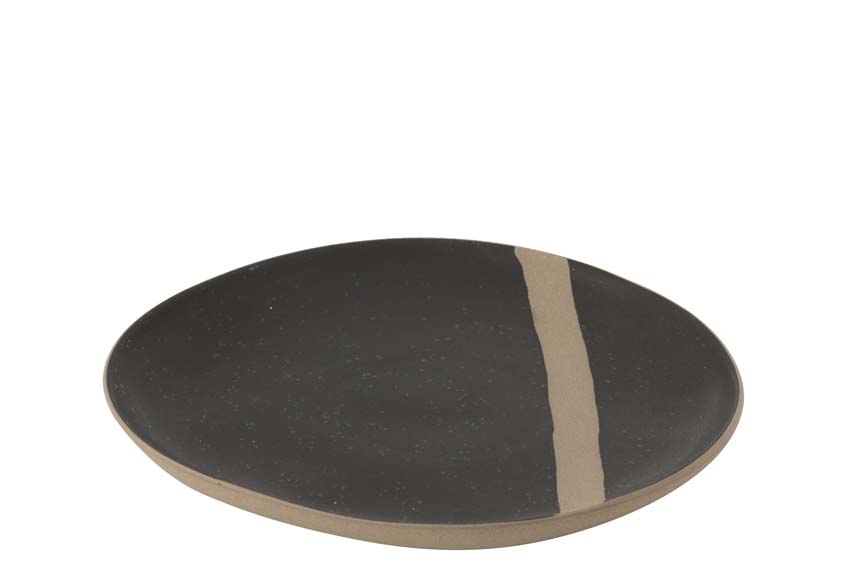 Assiette en céramique noir/taupe 21cm
