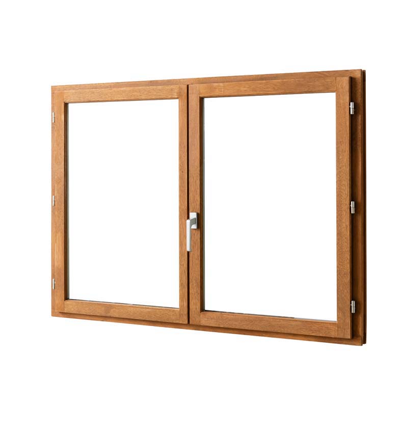 Draairaam 2-vleugel Trae Meranti hout 55mm naturel B1500xH1200mm rechts opendraaiend