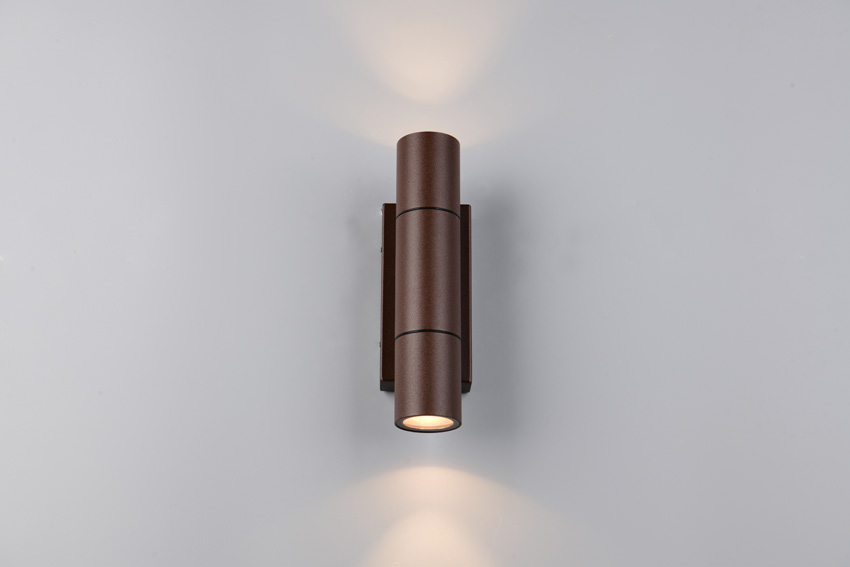 Wandlamp - roest - 7,5x23x8,5cm - dimbaar - GU10 MR11 - 2x10W