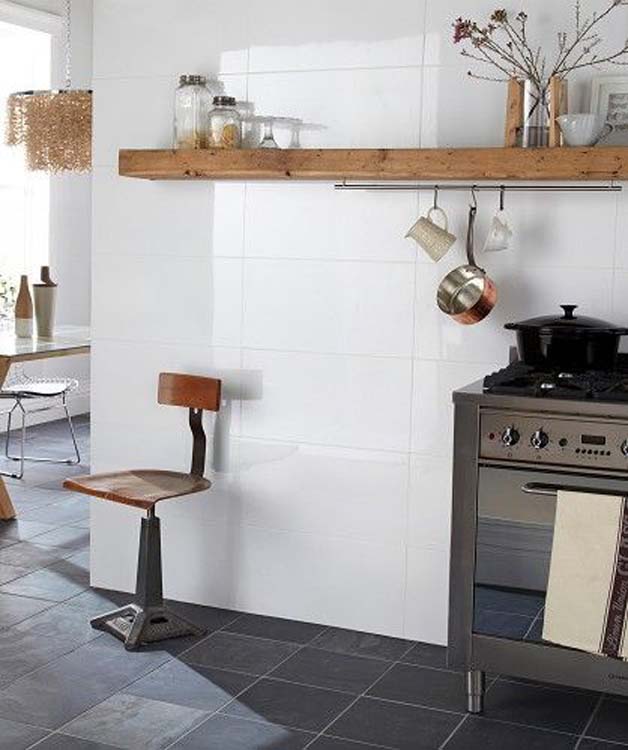 Carrelage mural Romy blanc brillant 30x60x1cm