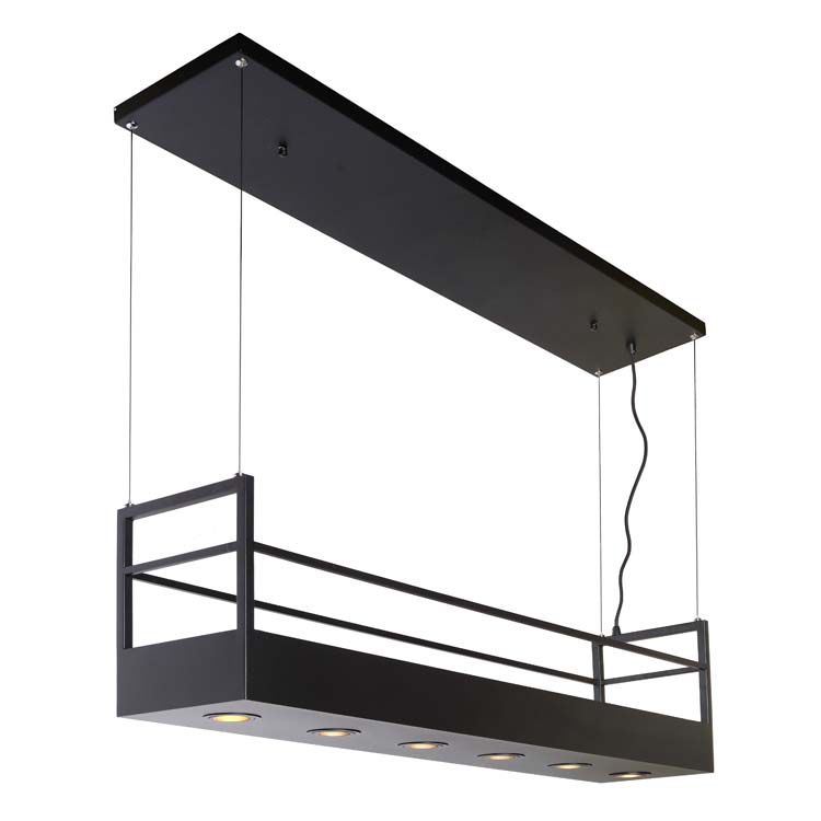 Hanglamp - zwart - 110x22x160cm - 6xGU10 - 35W