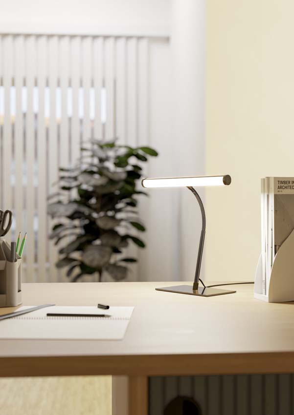 Lampe de table - Noir/nickel - H45cm - Dimmable - LED - 1x5W - 2700-6500K